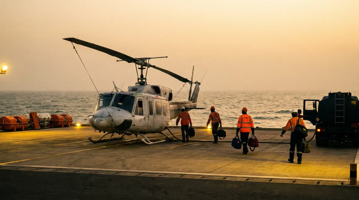 Helicopters for sale in Africa, turbine helicopter on a helipad